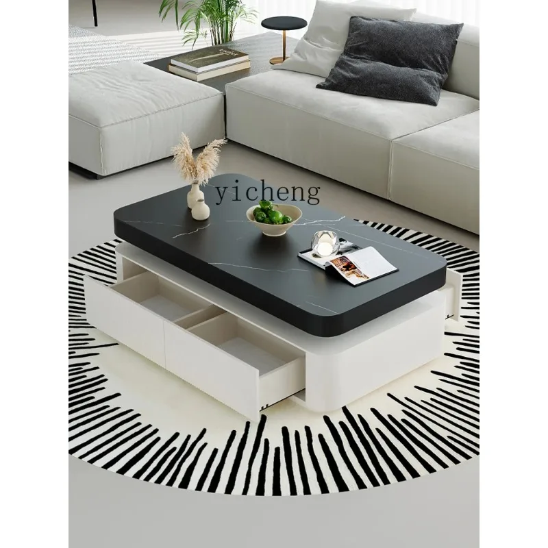 Solid Wood Rock Slab Coffee Table Living Room Home Modern Minimalist Coffee Table TV CabinetX28-1