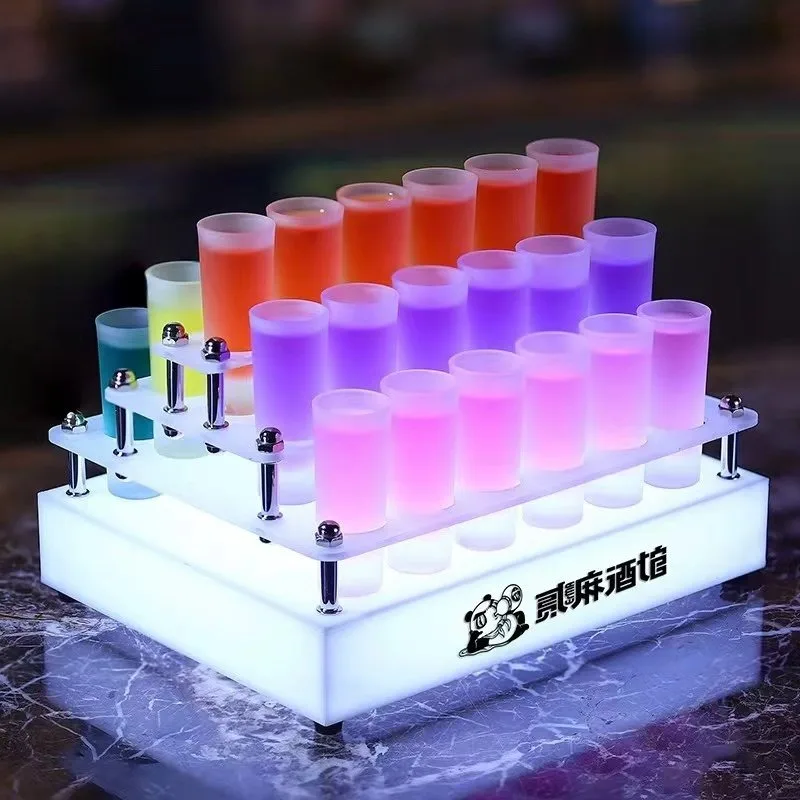 Luminous cocktail rack Bar KTV custom LED luminous cup Heart-shaped bullet cup  One cup holder Wine holder