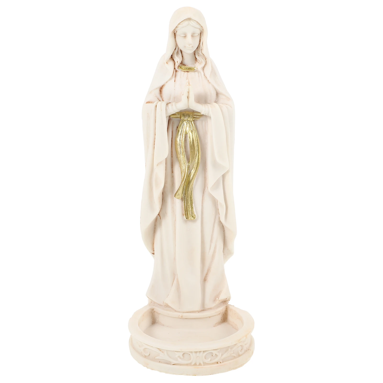 

Holy Water Statue Mini Virgin Figurine Mother Statue Hand Painted Religious Decor Resin Craft Decor Home Craft