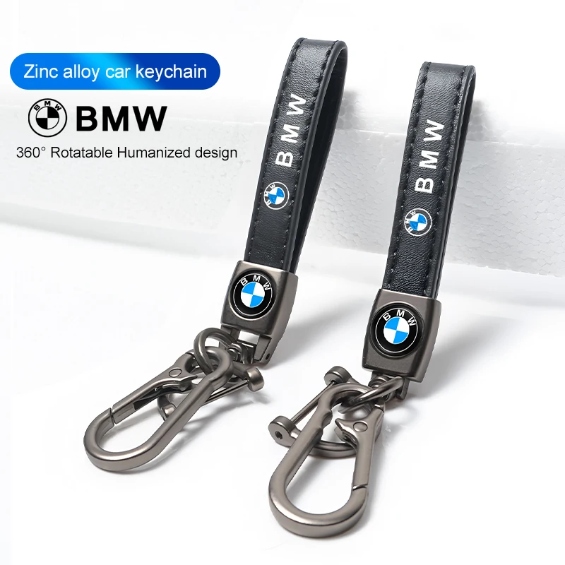 BMW Zinc Alloy Keychain Car Leather key chain Accessories For BMW E46 E90 E60 F30 F10 E39 E36 F20 G20 G30 E92 E87 E91 X5 E70 F11