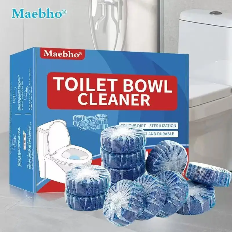 Toilet Bowl Cleaners, Automatic Toilet Tank Cleaner Tablets, Blue Toilet Bowl Cleaner Tablets for Deodorizing & Descaling, Powerful Cleaning, Slow-Release Against Tough Stains 12 Pack