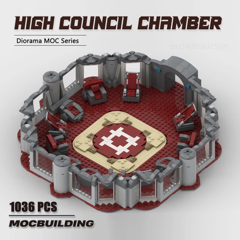 Movie Scene High Council Chamber Moc Building Blocks Meeting Room Technology Bricks Display Model Collection Toys Xmas Gifts