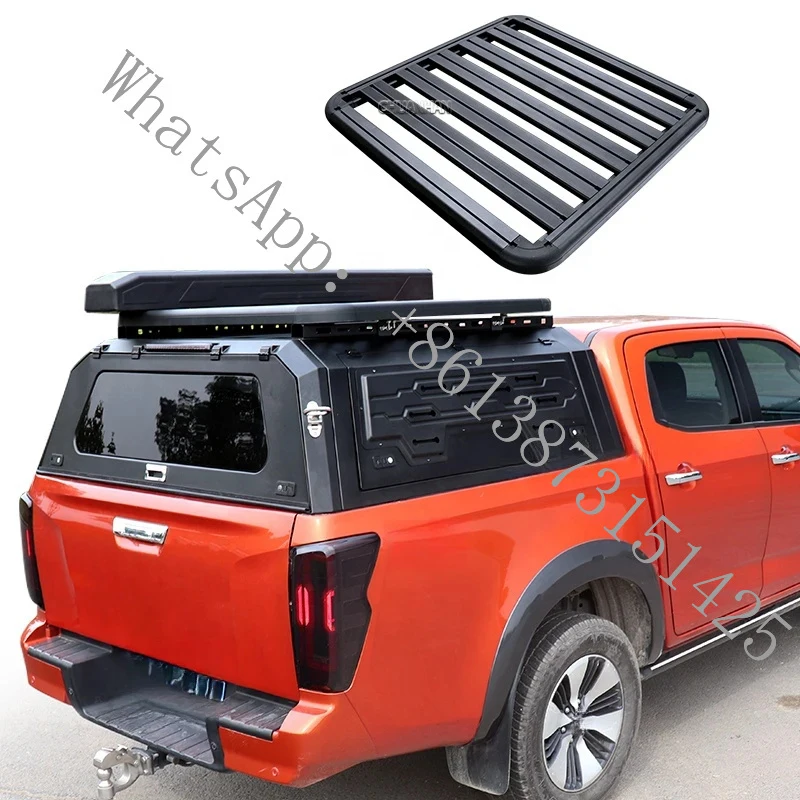 

Suitable Pickup Truck Cover Steel Double Hilux Canopy Hardtop with Roof Racks D22 Poer