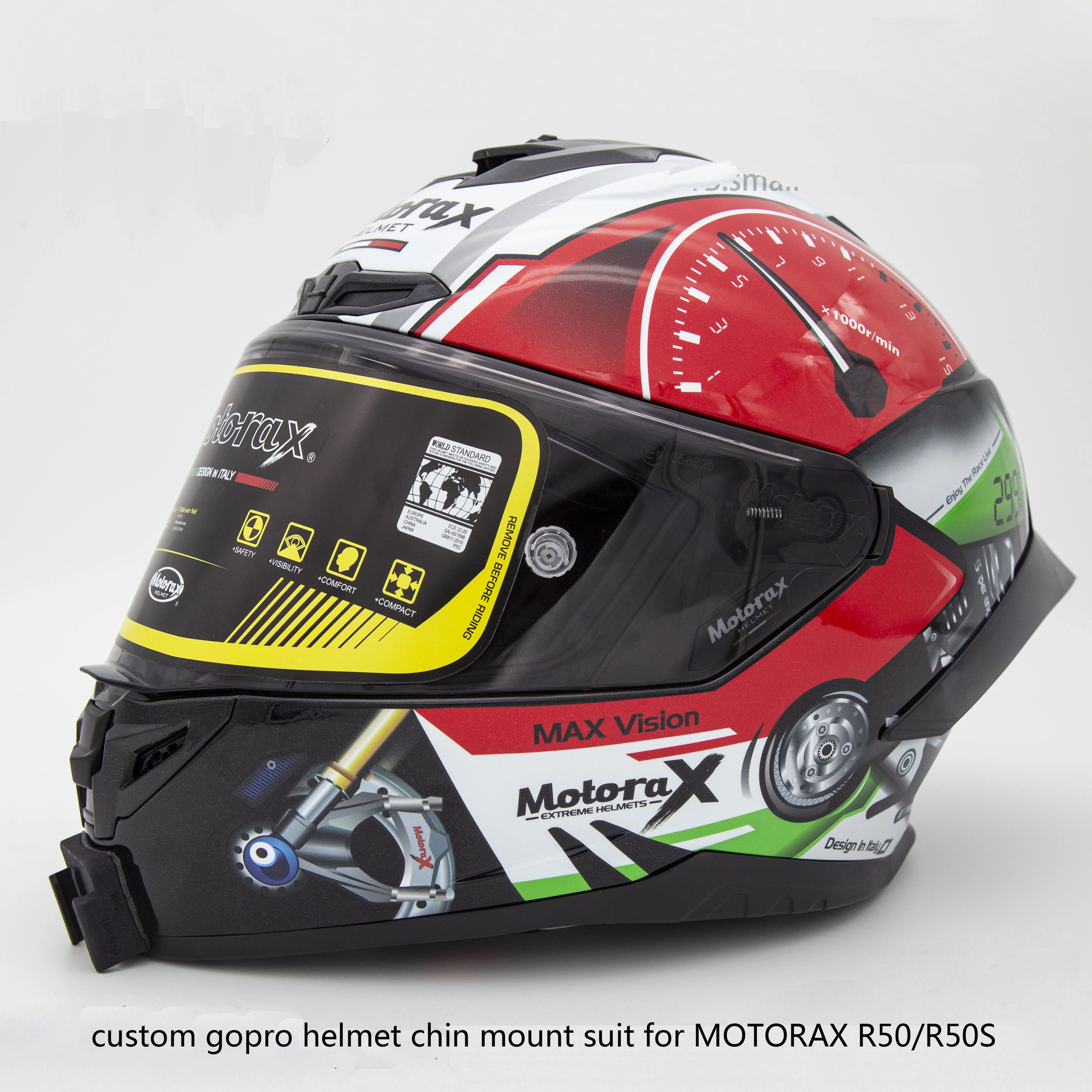 Go Pro คางติดตั้ง Motion กล้องมอเตอร์จักรยานหมวกกันน็อกวงเล็บชุดสำหรับ MOTORAXR50/R50S Active กล้องขากรรไกรล่างสนับสนุน