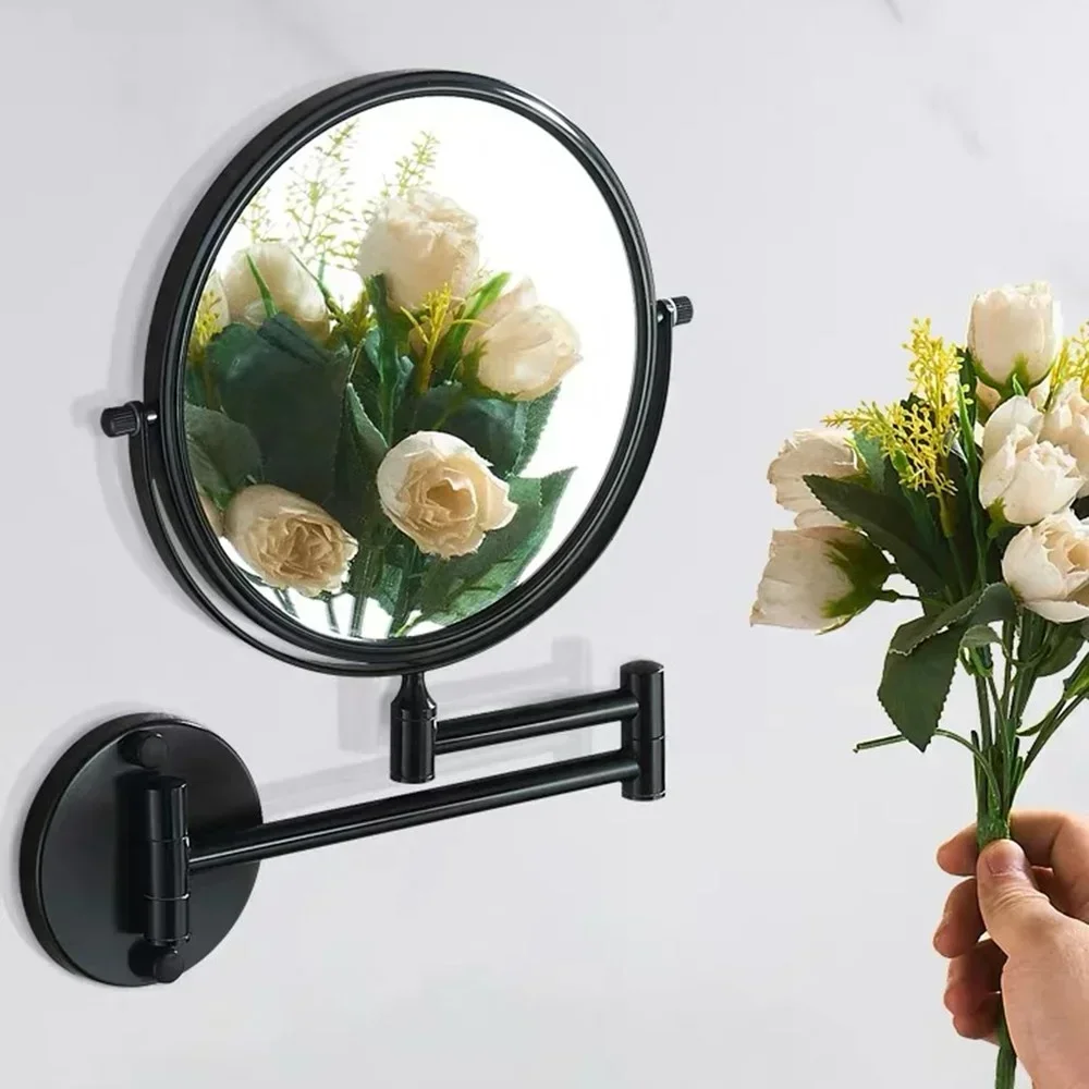 Double-sided Bathroom  Makeup Mirror 3X Magnifying Glass Countertop Rotating Mirror  Vanity Wall Hardware Accessories