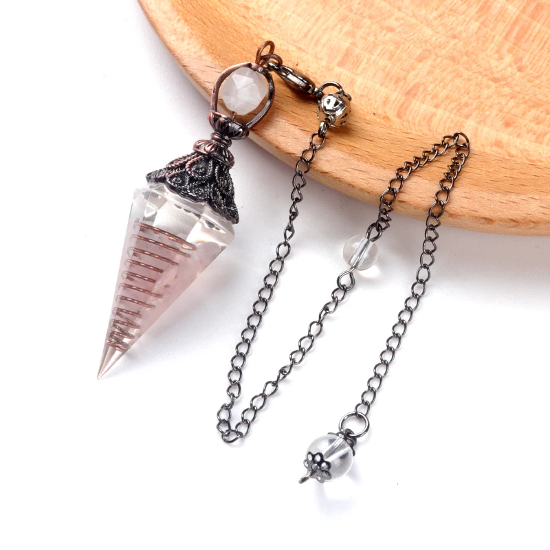 Natürliche Stein Geist Pendel Anhänger Gitter Kette Energie Glück Geheimnisvolle Reiki Harz Für Schmuck Machen Zubehör Halsketten
