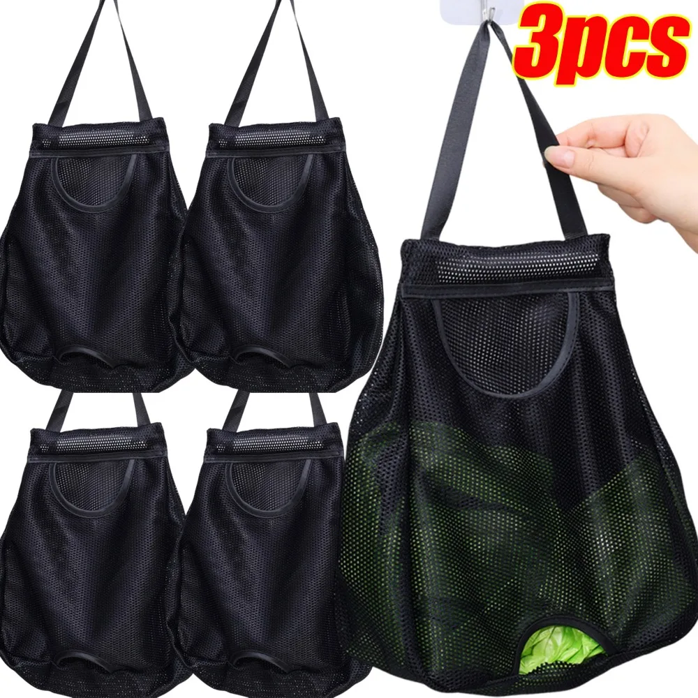 1/3pcs ถุงขยะแขวนผนังถุงตะขอไม่มีรู Punch ขนาดใหญ่ความจุล้างทําความสะอาดได้ตาข่ายแพ็ค Home KITCHEN Organizer อุปกรณ์