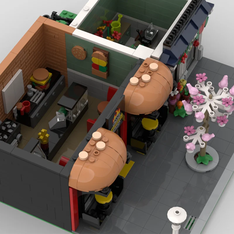 2208pcs MOC Modulaire Burger Huis Bloemist Gemodulared Model Building kerstcadeau blokken speelgoed Monteren DIY idee Onderwijs Kids