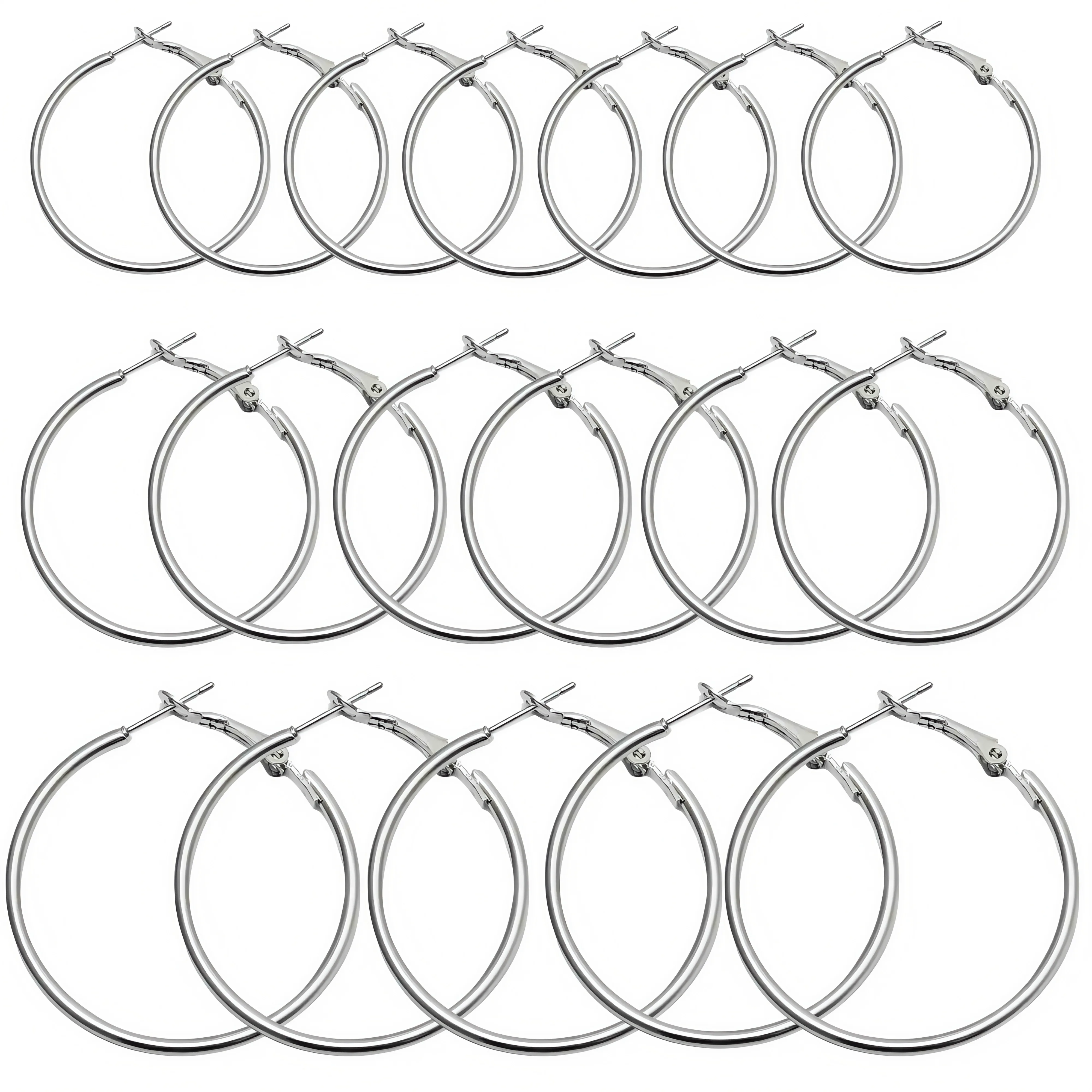 10 Pairs Minimalist Big Large Stainless Steel Round Woman's Piercing Hoop Earing for Female Jewelry Punk Accessories Trend NewIn