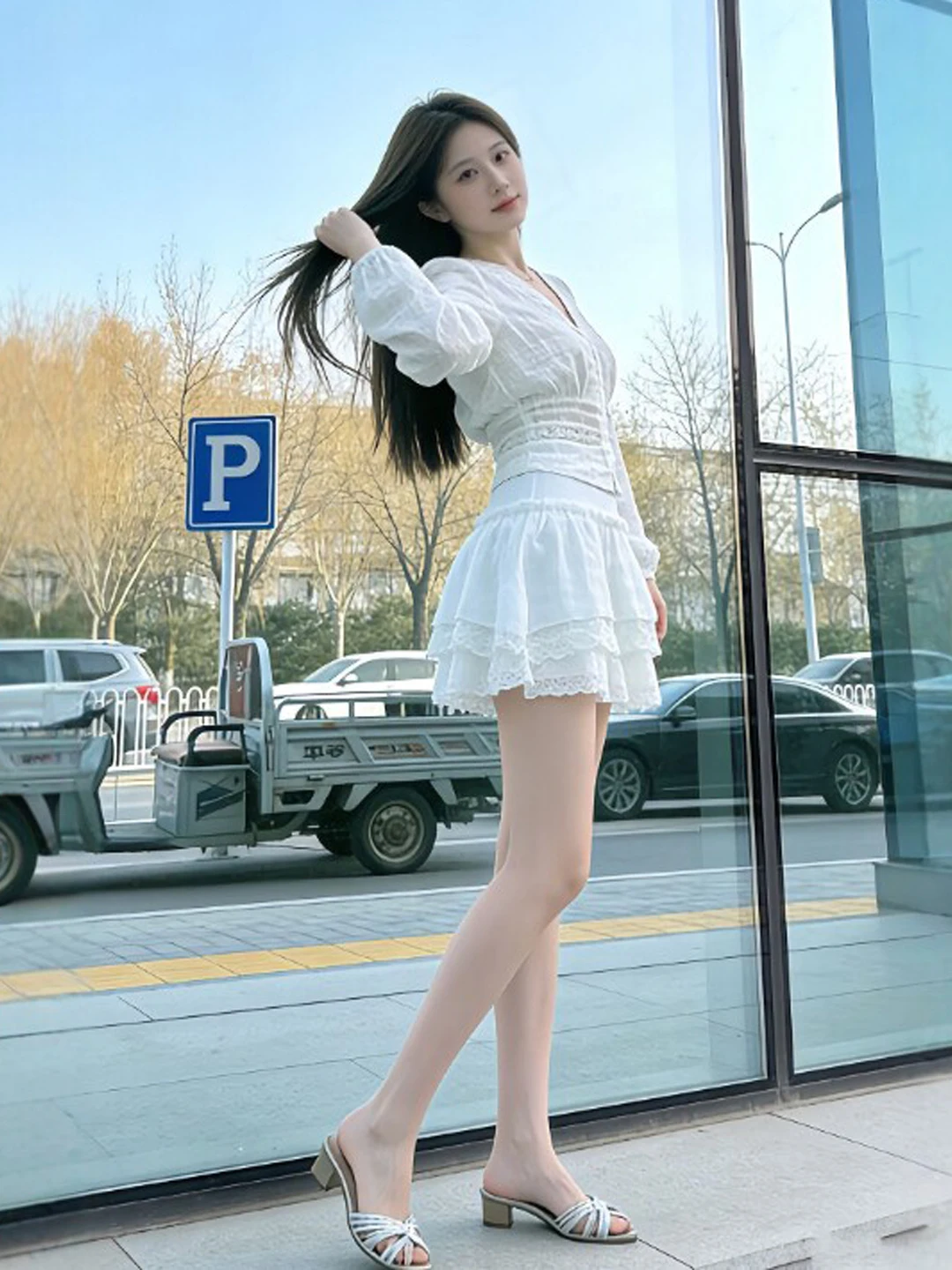 

Gentle Wind Unique Beautiful Two-Piece Set Top Half Skirt Small Size Spring Fashion Comfortable Warmth Breathable Cotton