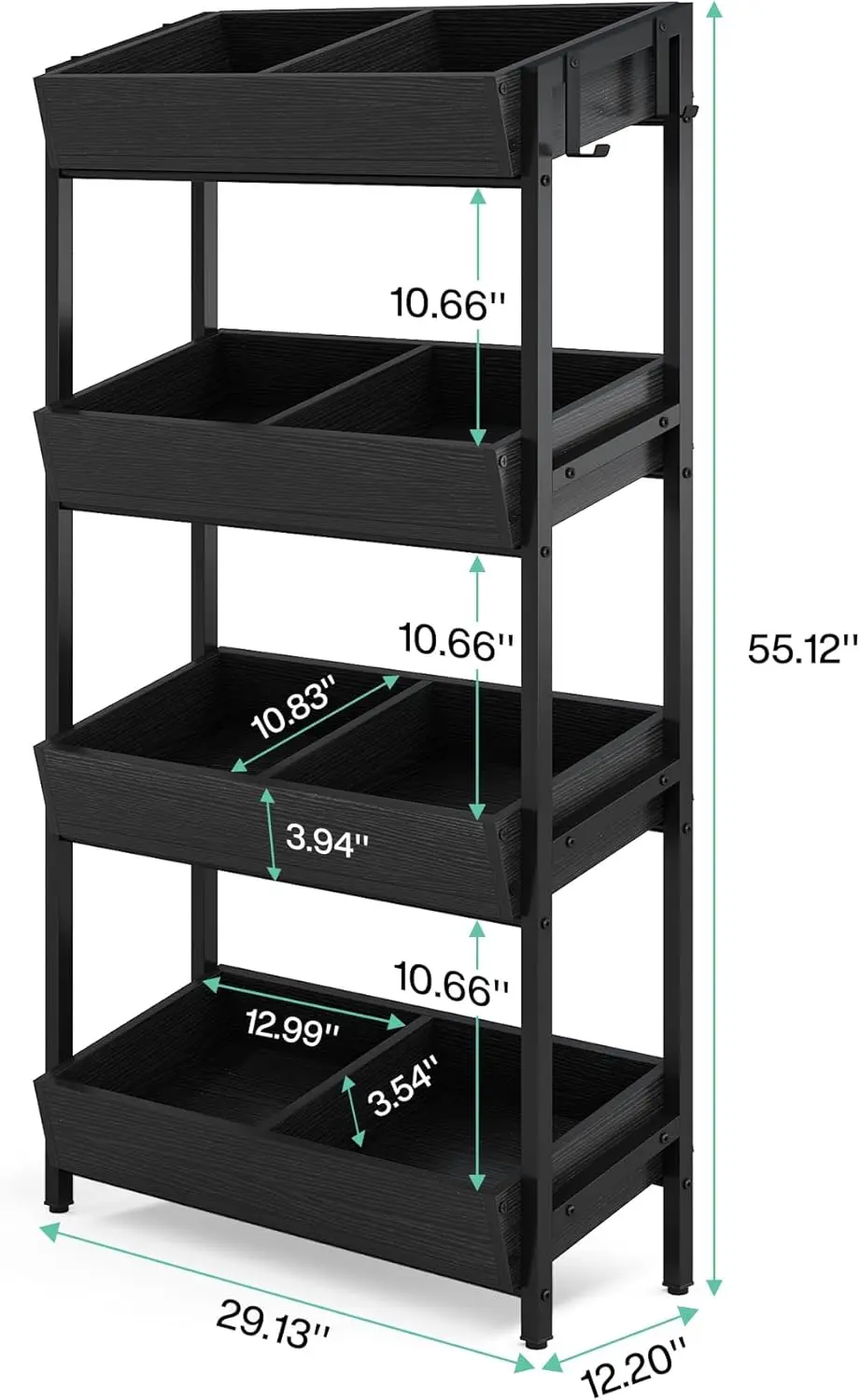 Tribesigns 4-Tier Retail Display Rack Stand, Wooden Snack Candy Rack, Wood Chips Shelf, Chips Rack Display, Heavy-Duty Wood