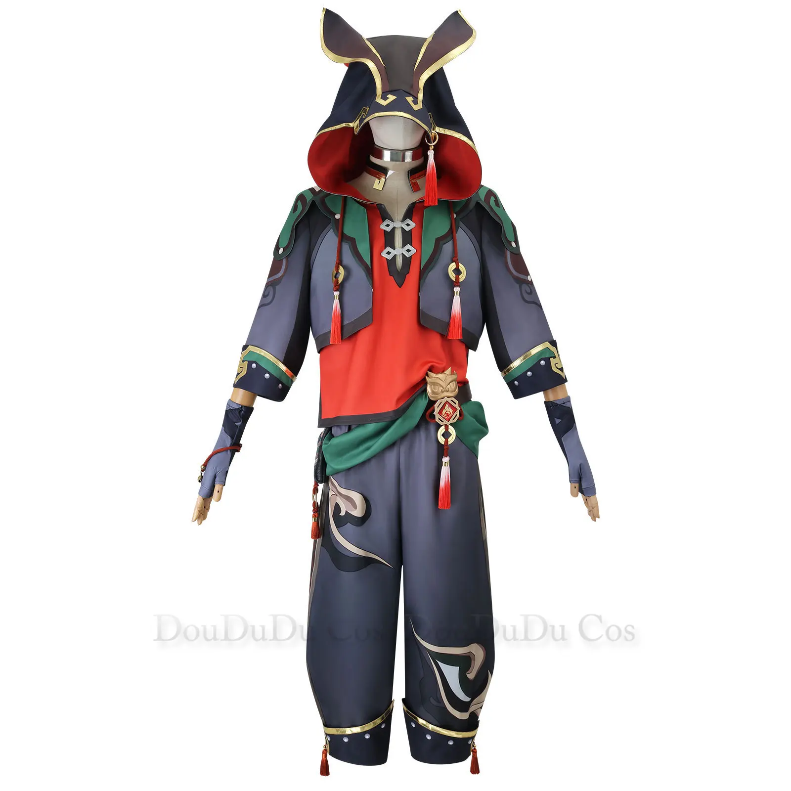 

Gaming Cosplay Costume Genshin Impact Ga Ming Full Set Cosplay Outfit Liyue Lion Boy Jiaming Jia Ming Set Wig Halloween Costume