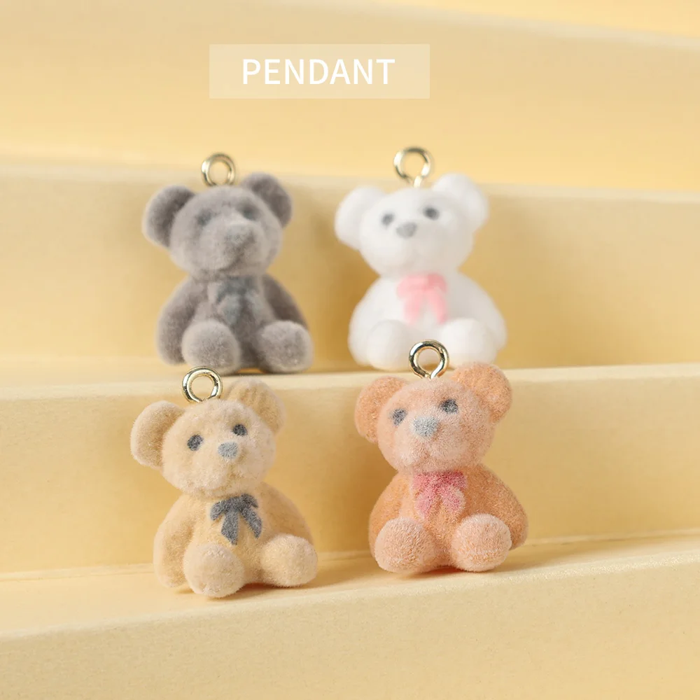 10/50pcs Candy Color Gummy Mini Bear Charms for Jewelry Making DIY Pendants Charm Cute Earrings Necklaces Creative Findings