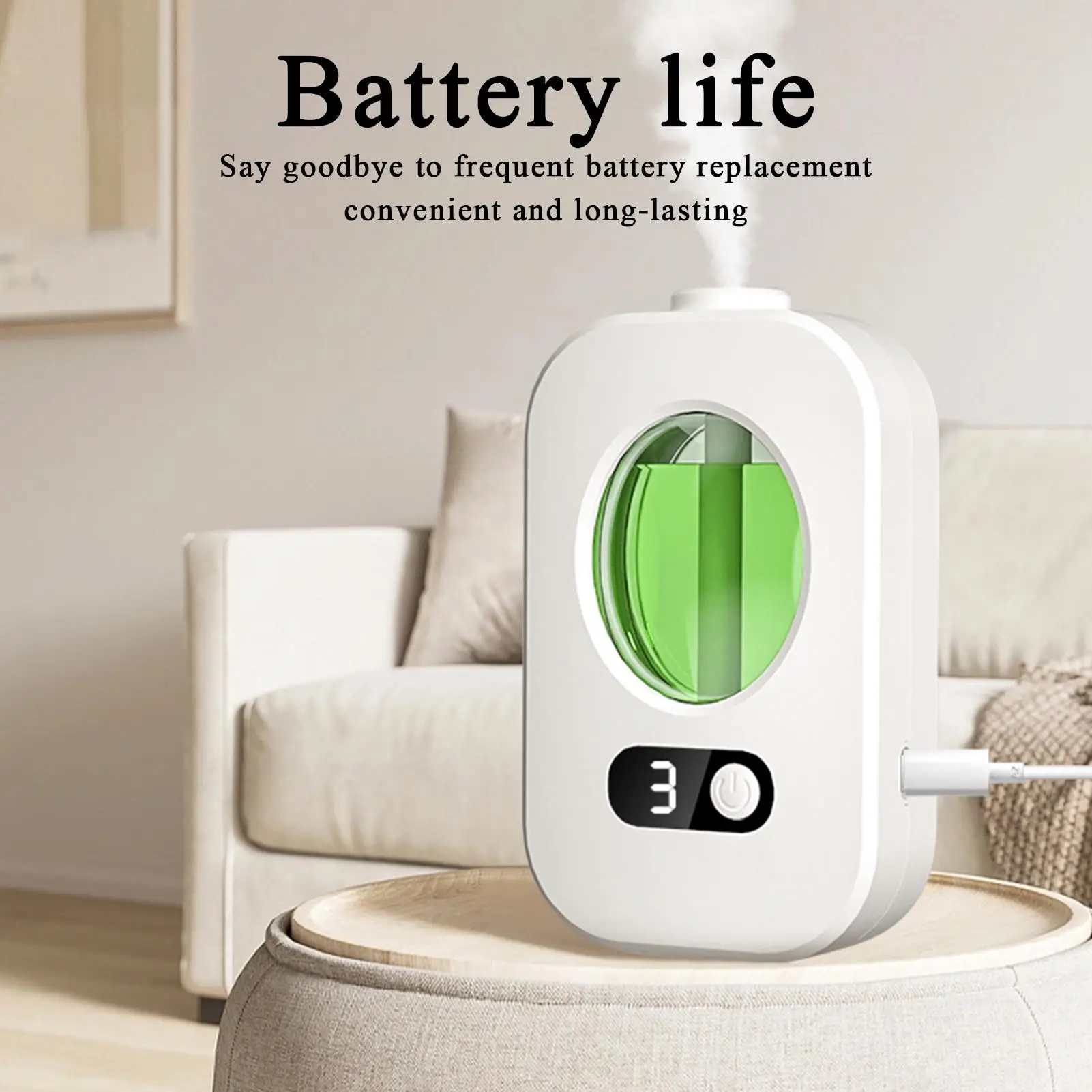 Macchina per aromaterapia intelligente Spruzzatore automatico di fragranze Diffusore di oli profumati Temporizzazione Apparecchio ricaricabile ad ampia copertura per Spa