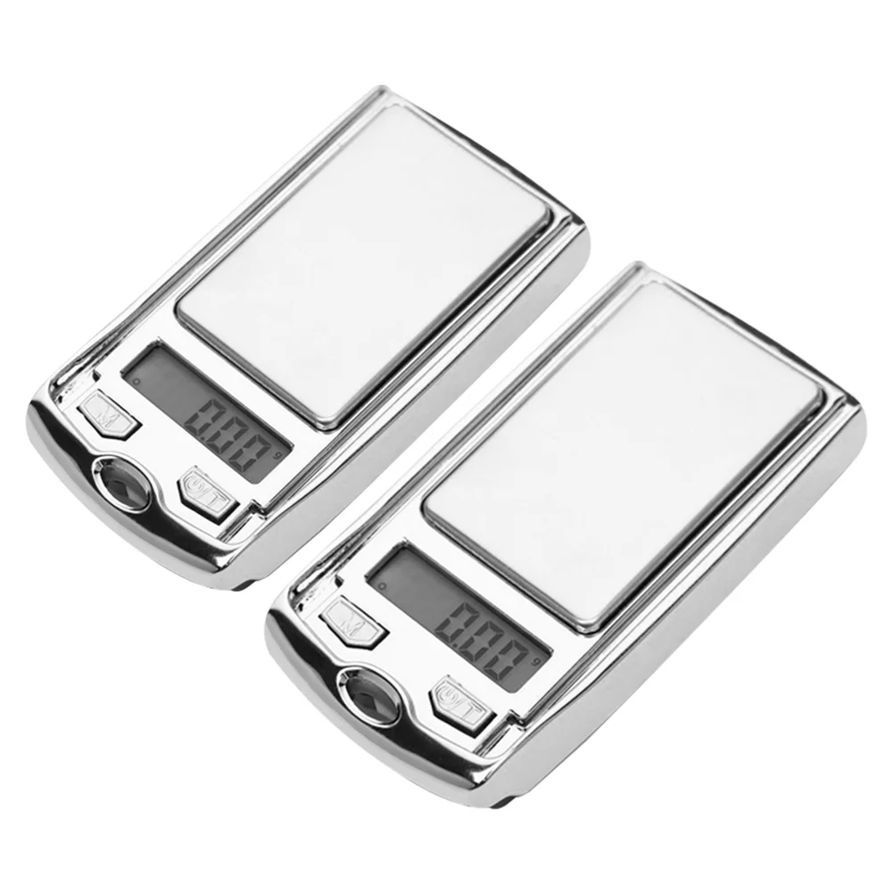 

2 Pcs Mini Electronic Scale for Meal Prep Handheld Grams Stainless Steel Small Weight Cooking High Precision