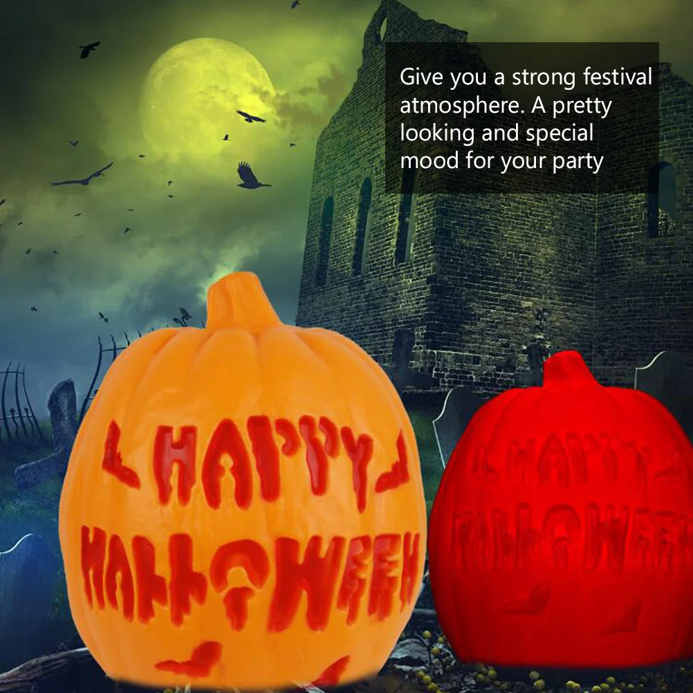 1Pcs Halloween Hollow Pumpkin Lamp Orange Carved Glow in Dark Happy Halloween Party Decorative Lighting Hollow Pumpkin Lamp