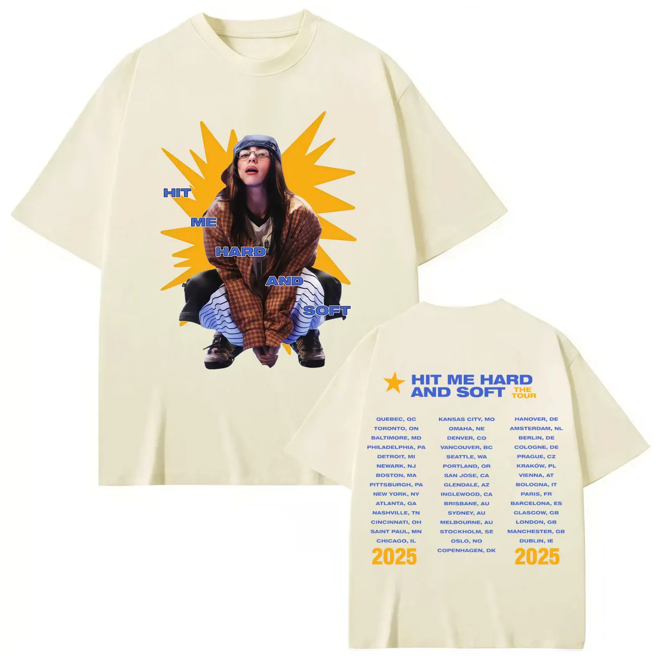ضربني جولة الصلبة والناعمة 2024-2025 تي شيرت الرجال النساء موضة الهيب هوب تي شيرت القطن فضفاض مريح قصيرة الأكمام تي شيرت المشجعين هدية