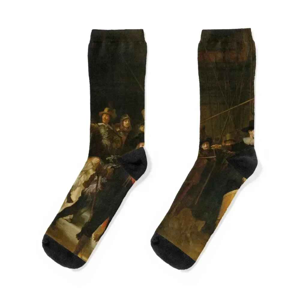 

The Nightwatch by Rembrandt van Rijn ( Nachtwacht ) Socks luxury new in's Men Socks Women's