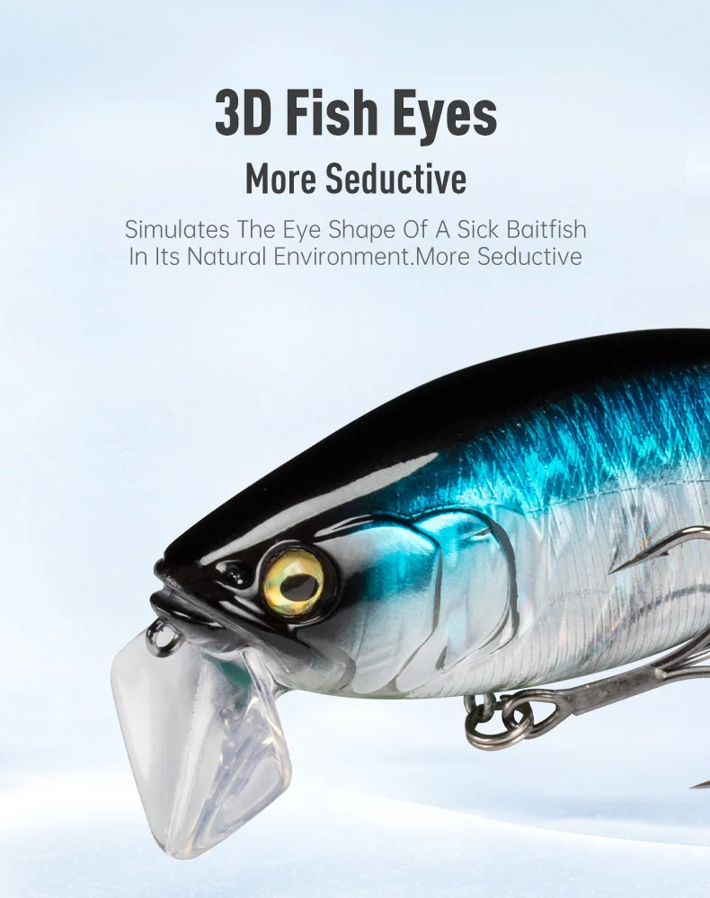 I-JACK Minnow Angelköder, 107,7 mm, 30 g, schwimmendes Schwimmen, hochwertige harte Köder, Geräuschsystem, Wobbler für Barsch, Hecht – Detail 7