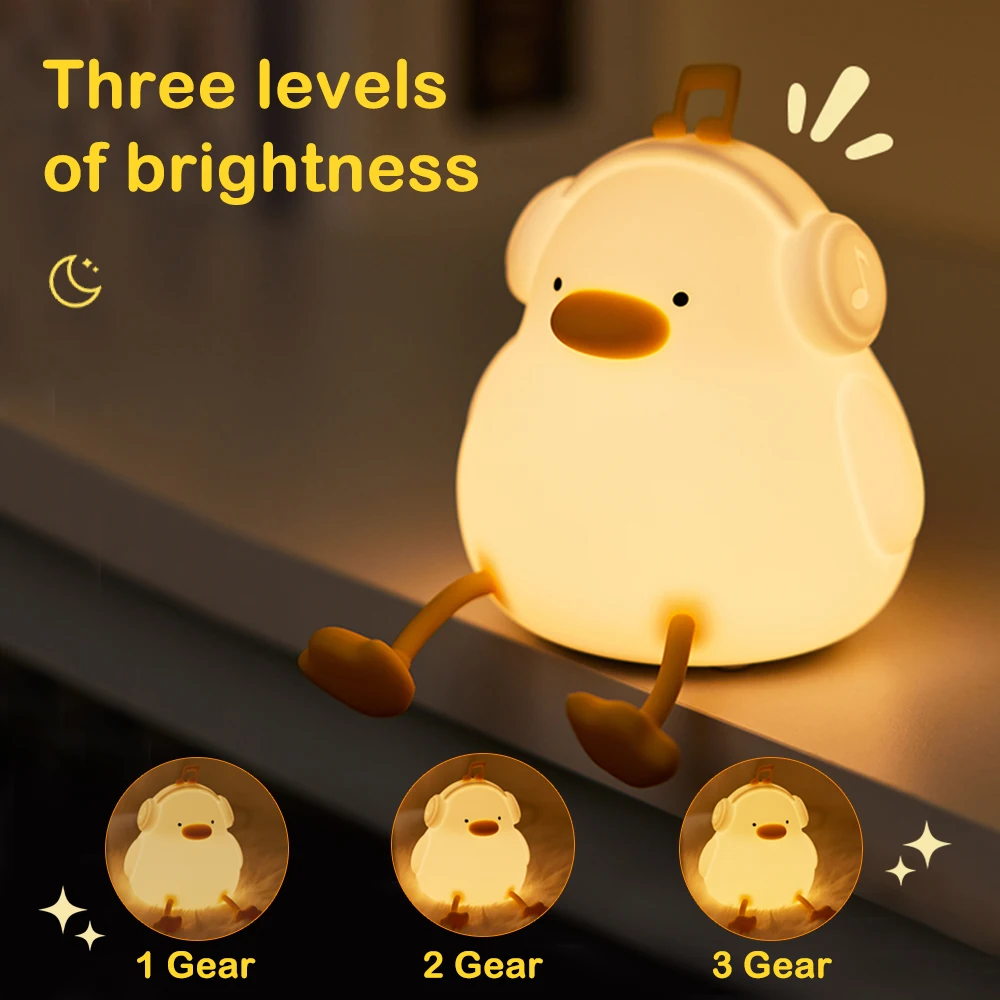 Veilleuse LED en silicone pour enfants, résine mignonne, animaux de dessin animé, lampe pour enfants, capteur tactile, synchronisation, aste par USB, cadeaux d'anniversaire