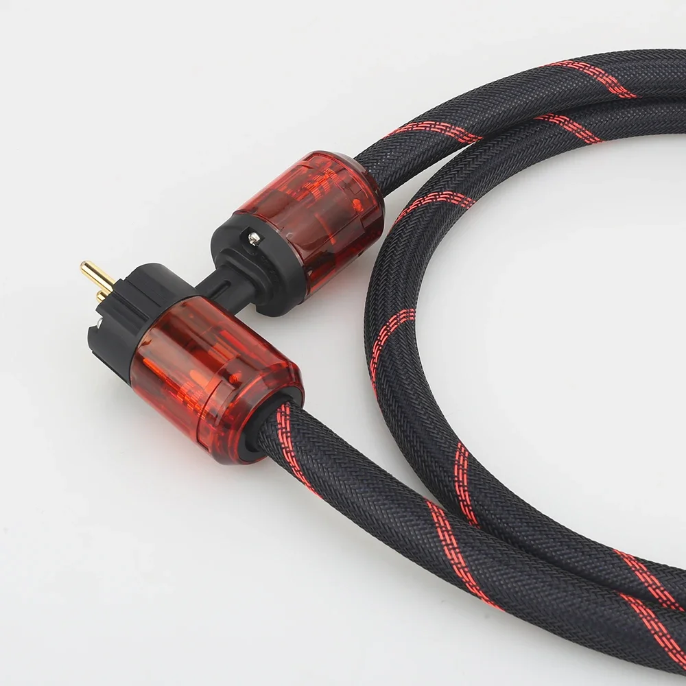 P101 + DW12 คุณภาพสูง OFC ทองแดง Audiophile สายไฟ 17 มม.รูปที่ 8 IEC-C7 สายไฟ AC สายเคเบิล HIFI Power CABLE