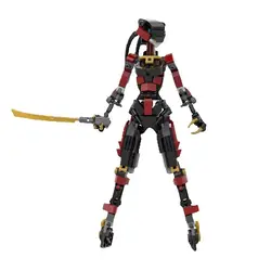 MOC Mecha Robot Action Character Building Blocks Assembly Model Female Warrior Creative Mecha Bricks Holiday Gift Children Toys