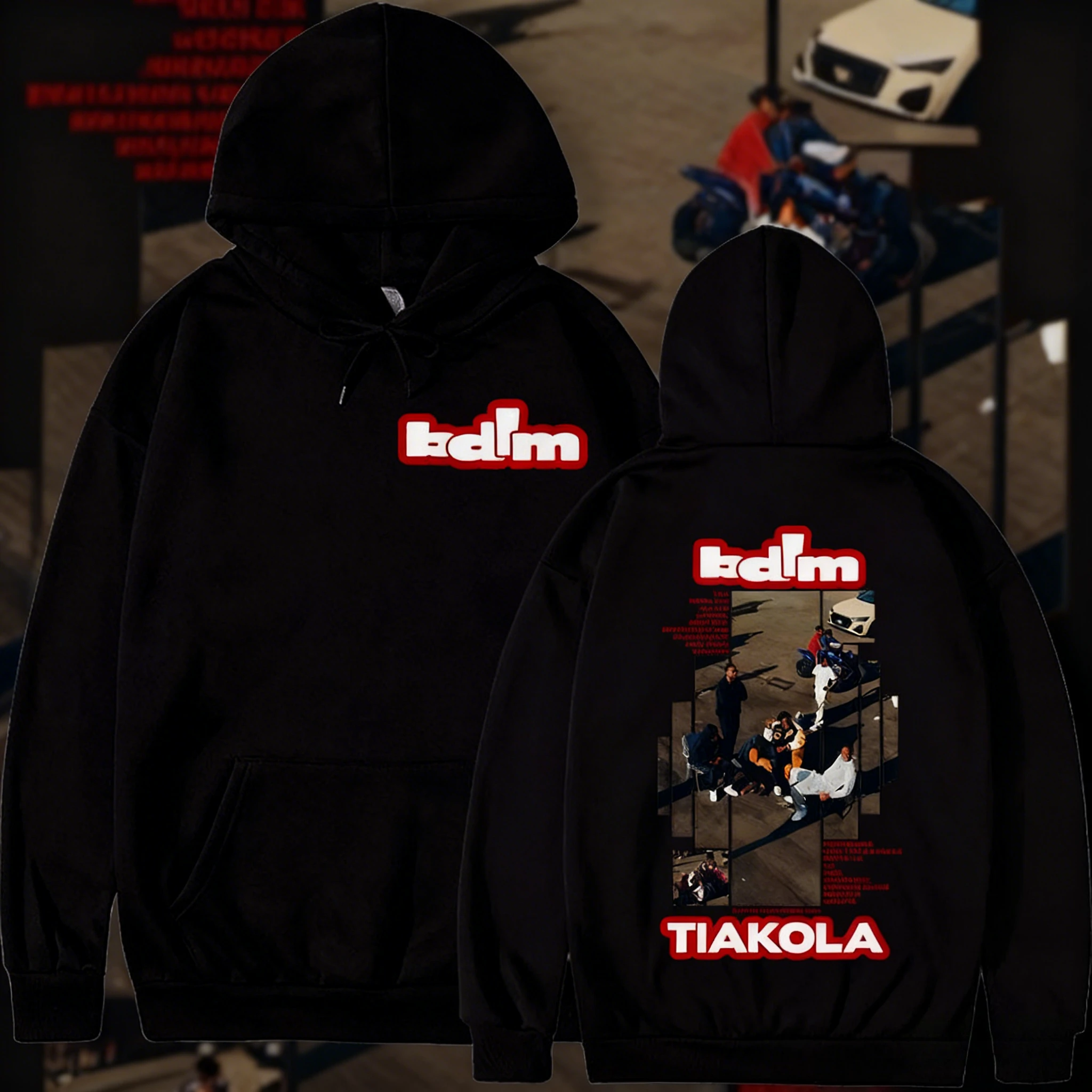2025 الخريف/الشتاء مغني الراب Tiacola Bdim ألبوم جولة ميرش الجرافيك هود الرجال سترة القطن الموضة الرجعية فضفاض هود ملابس الشارع #1