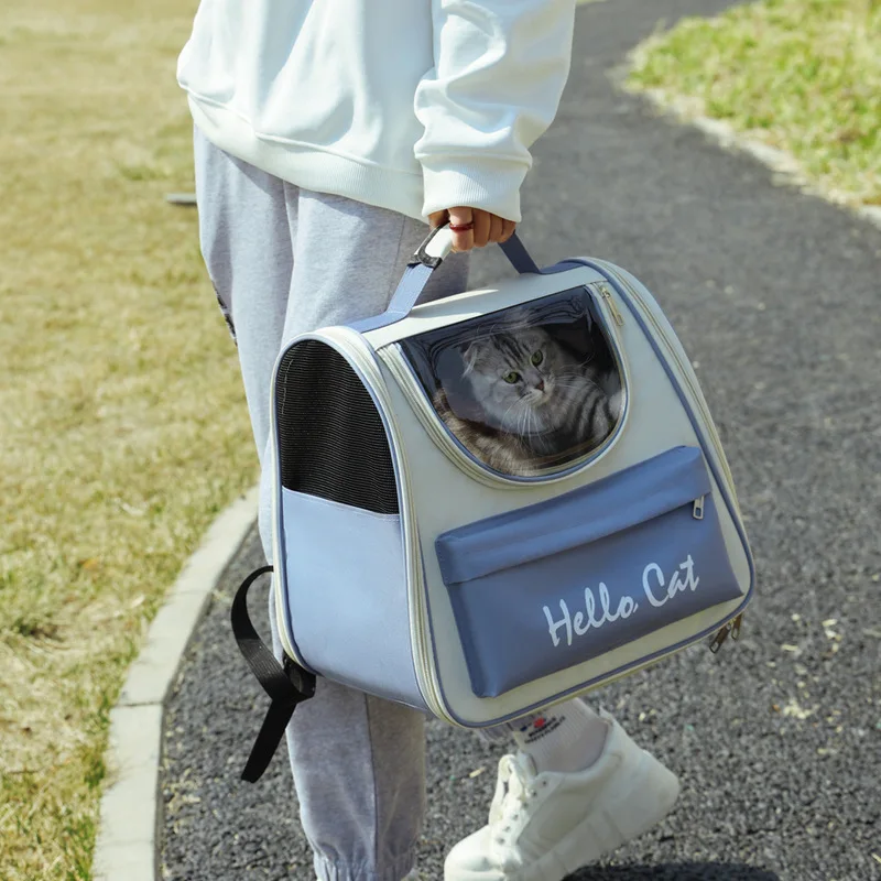 Out Portable Breathable Cat Backpack Portable Handheld Pet Outing Space Bag Pet Out Bag Cat Bag Shoulder bag