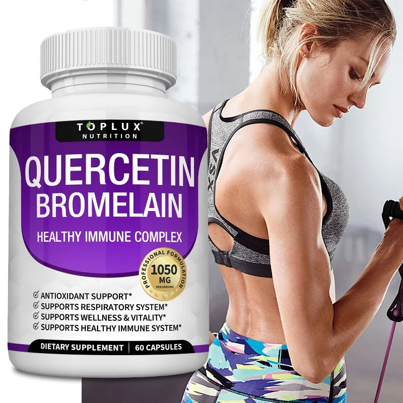 Quercetin Bromelain 1050mg - Support Immunity, Skin Health & Strong Bones, Overall Vitality, Vegan
