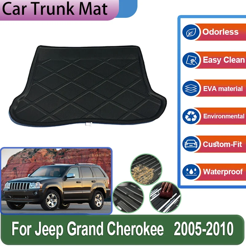 

Для Jeep Grand Cherokee WK 2006 2005-2010 накладка из ЭВА, водонепроницаемая защитная подкладка для багажника, легко чистящиеся противоскользящие коврики, автоаксессуары