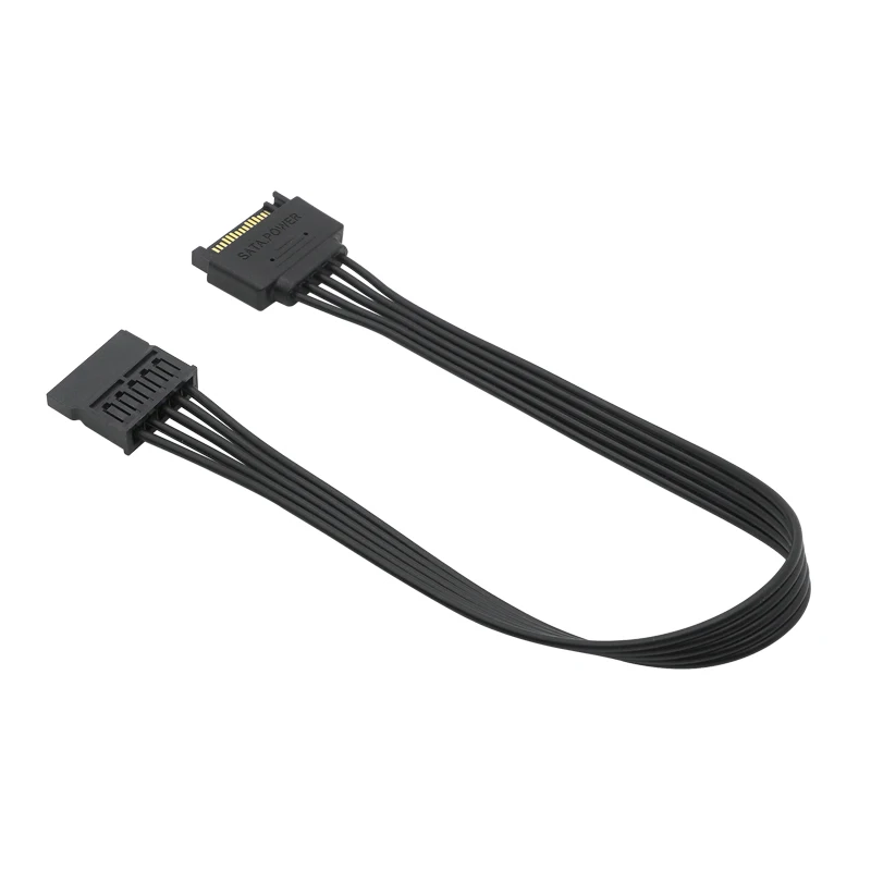 SATA 15Pin męski na 15P kobiet przedłużacz kabla zasilającego dysk twardy HDD SSD kabel zasilający kabel zasilający SATA 30CM