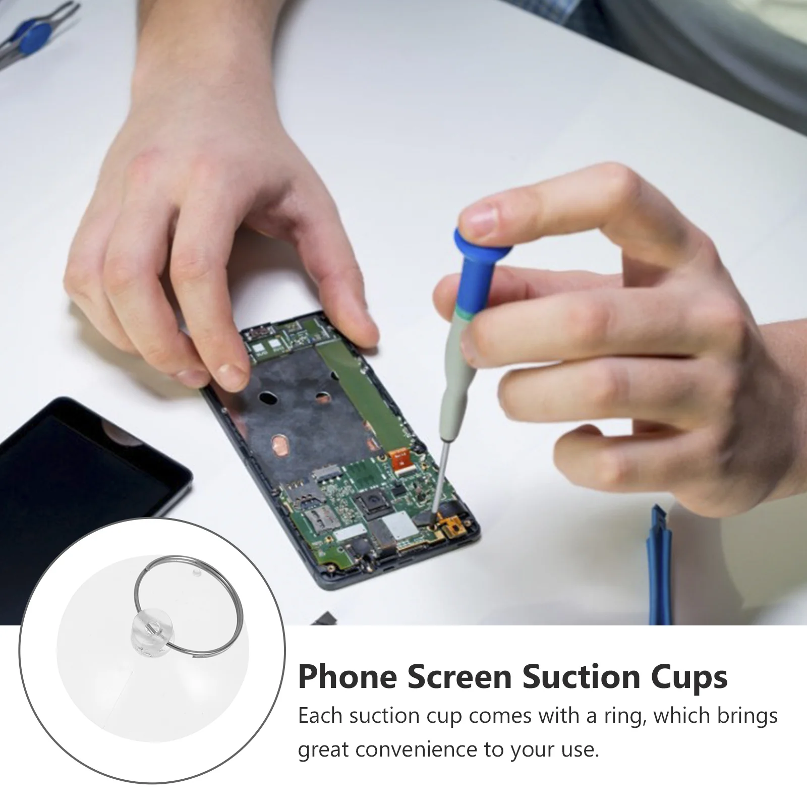 

50Pcs Phone Screen Suction Cups Durable PVC Suction Cup Tool Ring Mobile Tablet Repair Tools Screen Repair Tools