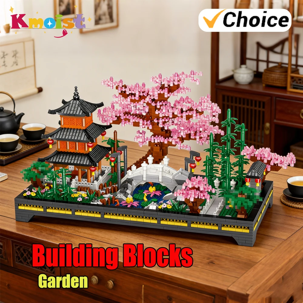 

Набор из 2805 микро-блоков для сборки: Лесной сад, архитектура в древнекитайском стиле, развивающая головоломка-конструктор