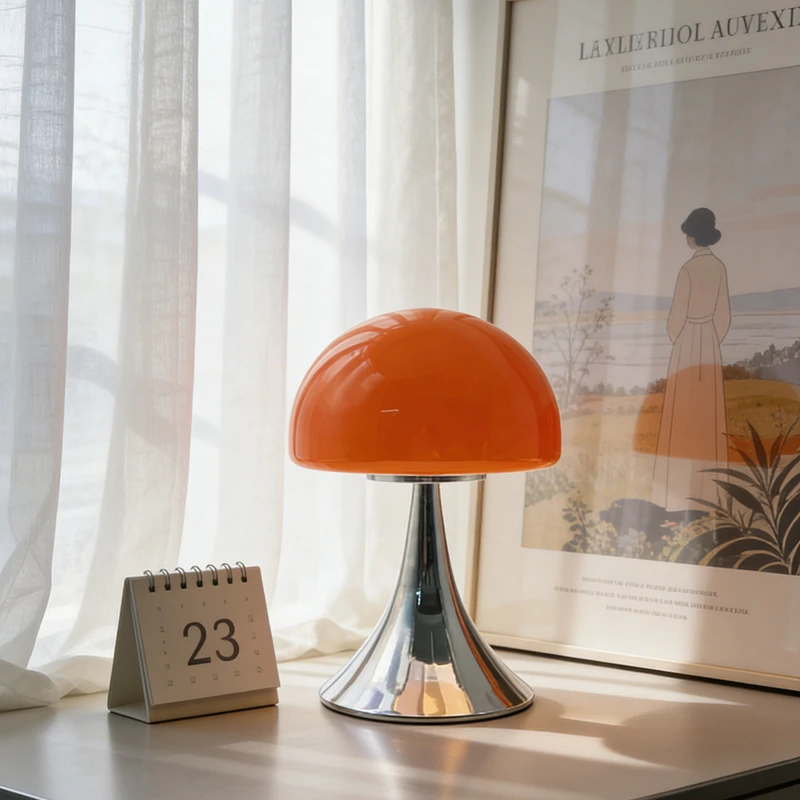 

Murano Glass Danish Dutch Designer Mushroom Tulip Table Lamp Nordic Living Room Study Bedroom Bedside Photography Studio
