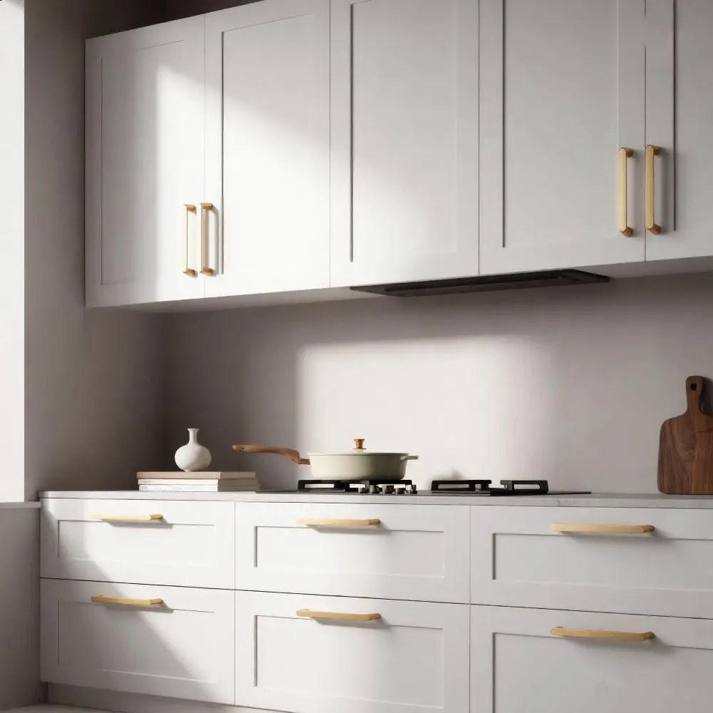 Nordic Brushed Nickel Finish Cabinet Handles Aluminum Alloy Luxury Cabinet Knobs Modern Style Wardrobe Handles For Wardrobe