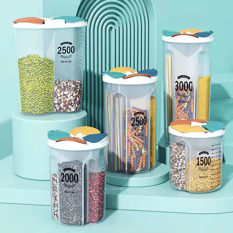 Kitchen Storage Cereal Dispenser Food Can Home Cereal Container Moisture-Proof Sealed Cans Cereals Bean Organizer Box