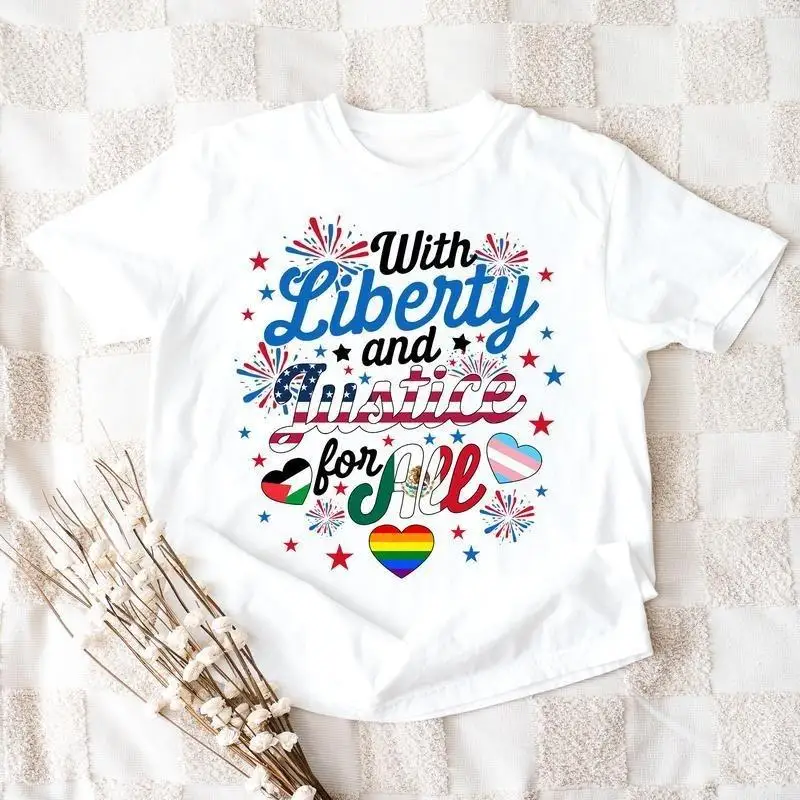 

With Liberty And Justice For All Shirt, Fundemantal Rights Shirt, BLM Tshirt, Antiracism Shirt, Human Rights Shirt, Equality Shi
