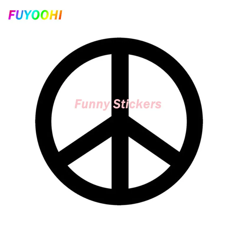 FUYOOHI Play Stickers Personality PEACE Sign Bumper Sticker Anti-nuclear War Cartoon Logo Body Decoration Pvc Car Sticker Decals
