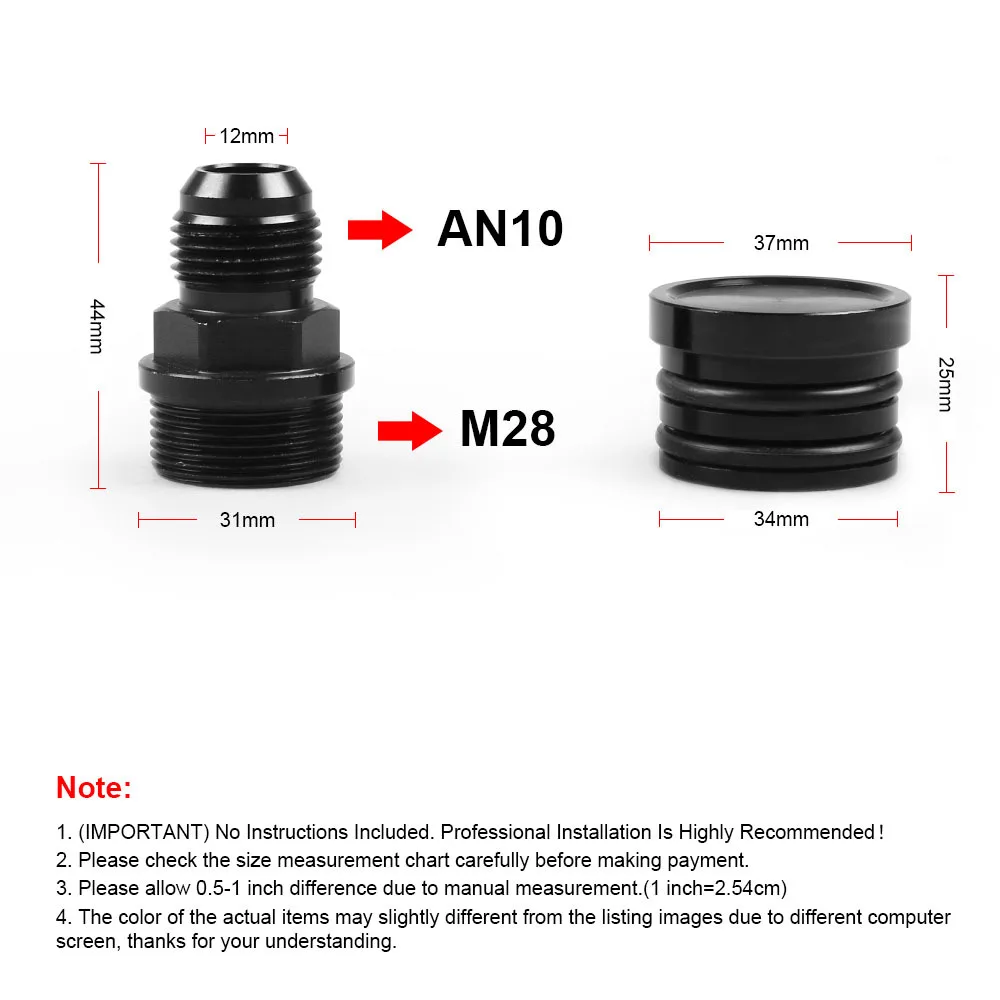 Kit Fitting Honda B16 B18C AN - Adaptor M28 ke 10AN & Blok Penutup untuk Tangki Penampung Oli