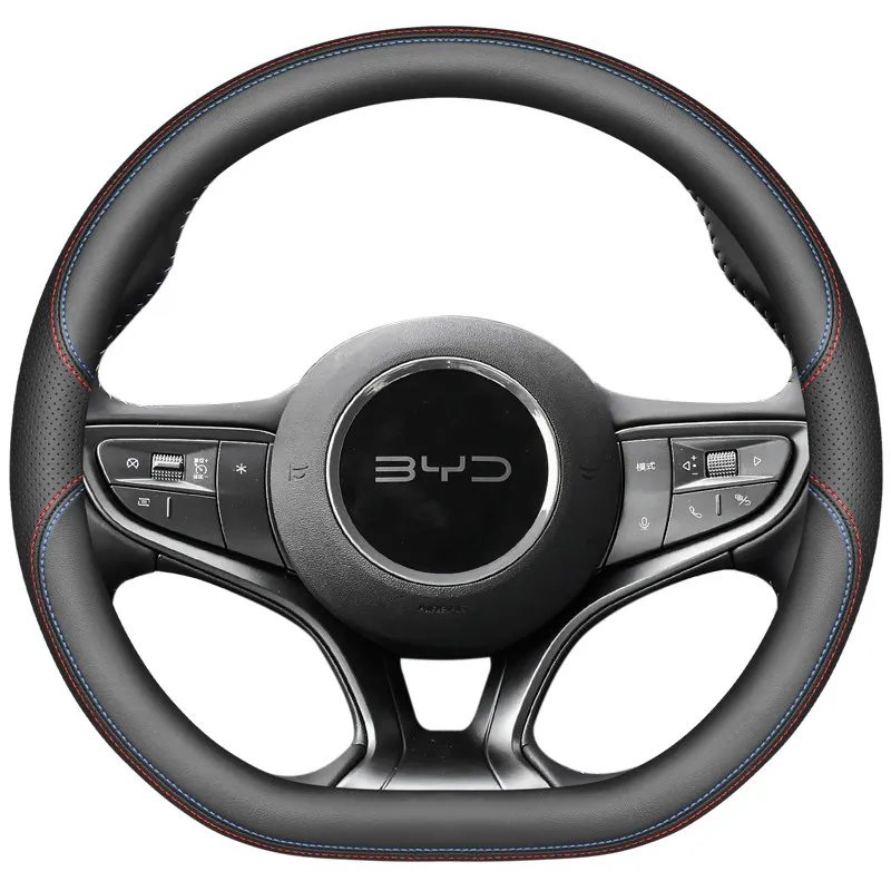 Leather Car Steering Wheel Cover For BYD Song Plus DM-I Atto3 Dolphin Sealion 7 5 Seal U Dmi 2025 2026 Car Interior Accessories - view 6