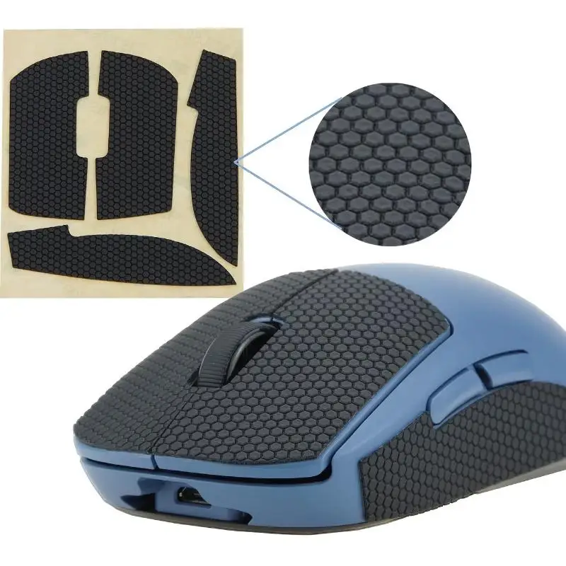 1/3pcs Honeycomb Textured Mouse Anti Slip Grip Tape Sweat Resistant Mouse Sticker Perfect For Gaming Mouse Daily Office Home Use