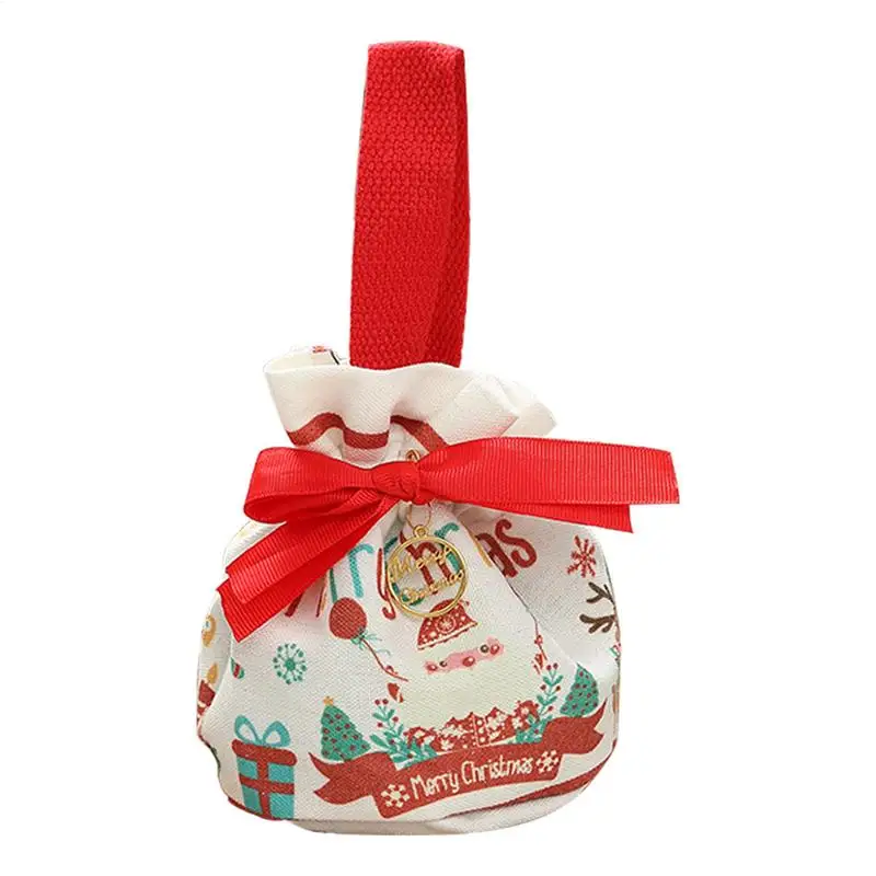 Christmas Eve Storage Bags Christmas Drawstring Bag For Candy Small And Delicate Christmas Goody Bag For Cakes Cookies Chocolate