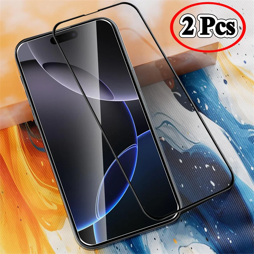 2 Pcs, 9D & 9H Glass for iPhone16 Pro Max Tempered Glass iPhone16 16Pro Apple 16Plus Screen Protector iPhone 16 Plus Glass