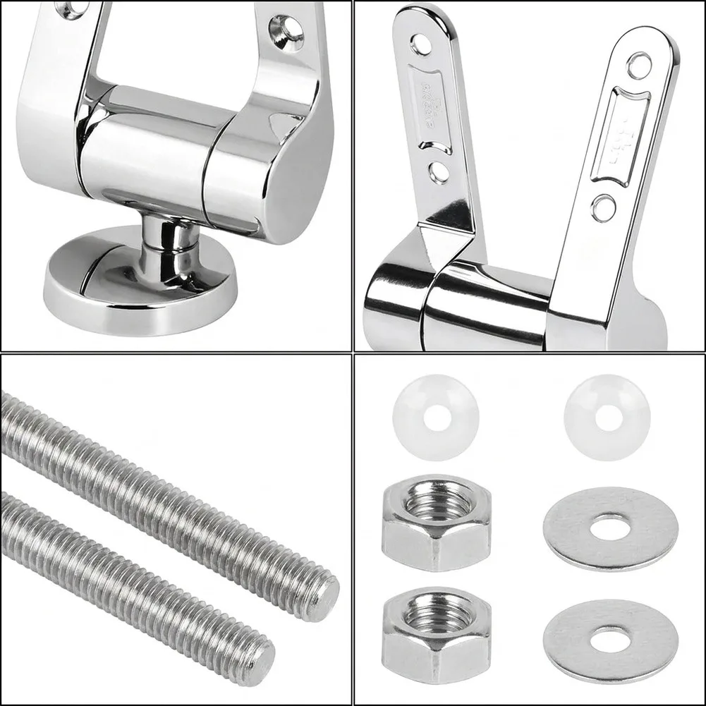 Toilet Seat Hinges Zinc Alloy Toilet Hinges Toilet Lid Replacement Parts Toilet Cover Mounting Connector Bathroom Accessories