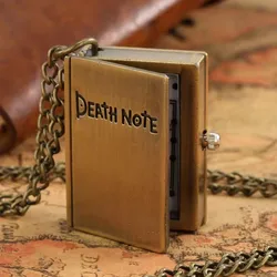 Reloj de bolsillo de cuarzo para hombres y mujeres, pulsera con colgante de cadena de collar antiguo de Anime japonés, Death Note Book