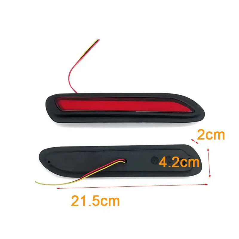 

2pcs 12V Car Rear Bumper Driving Brake Light Red LED Reflector Warning Tail Lamp