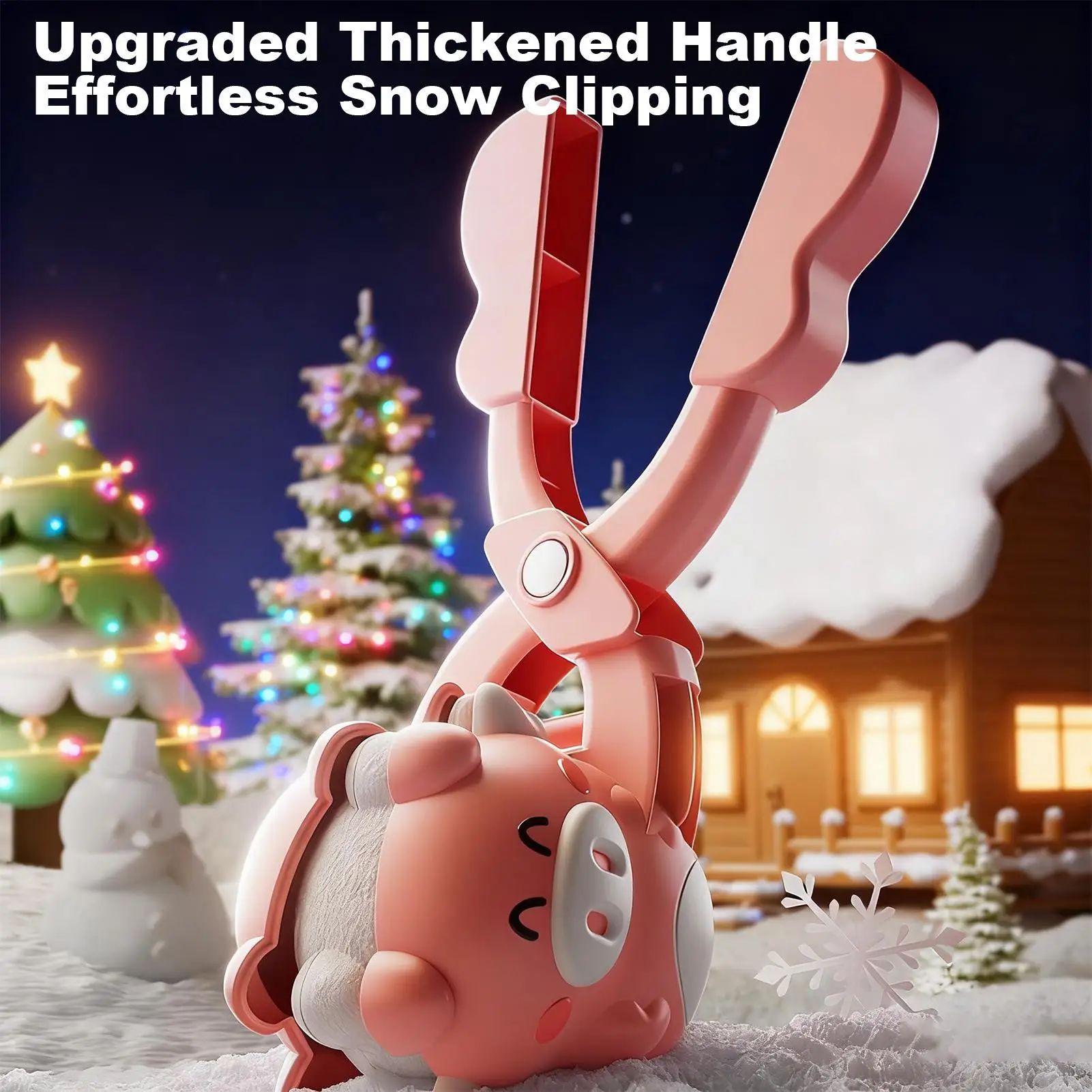 صانع كرات الثلج على شكل حيوان، مشبك على شكل دجاجة، ألعاب كرات الثلج للأطفال والكبار في الهواء الطلق والحديقة والفناء الخلفي لعبة عيد الميلاد الشتوية #5