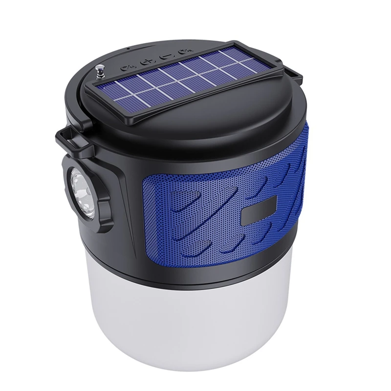 

Wireless Bluetooth 5.3 Speaker TF/USB/FM Radio Outdoor Solar Charging Camping Lamp LED Flashlight Funtion
