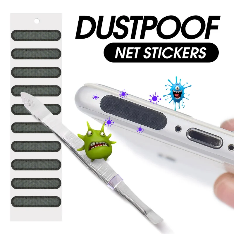 Pegatinas universales de malla antipolvo para teléfono, malla de altavoz para iPhone Samsung, cubierta antipolvo para orificio de sonido y puerto de carga 3
