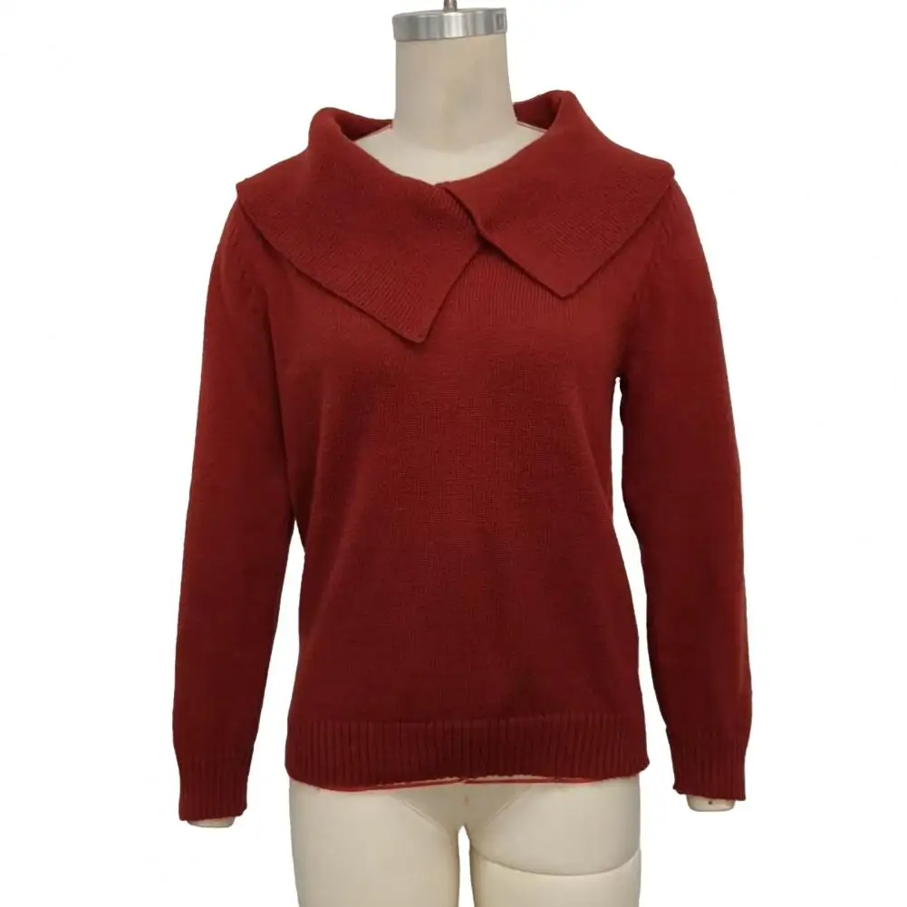 Women Autumn Winter Pullover Sweater New Solid Color Stacked Collar Long Sleeve Comfortable Female Casual Pullover Knitwear